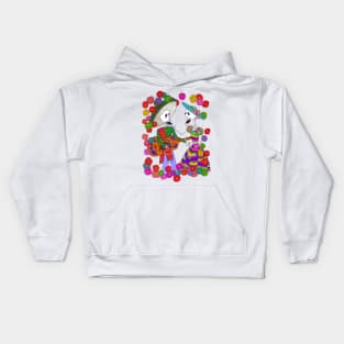 Skeleton Mexican Man and Woman Singing with Guitar Kids Hoodie